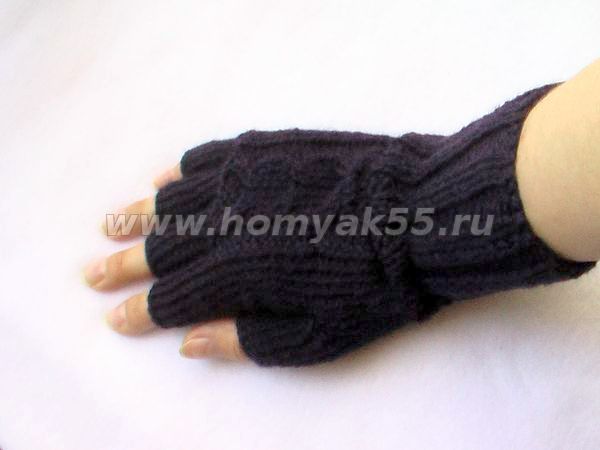 Митенки совы спицами