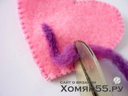 Декоративное сердце из фетра и шерсти своими руками