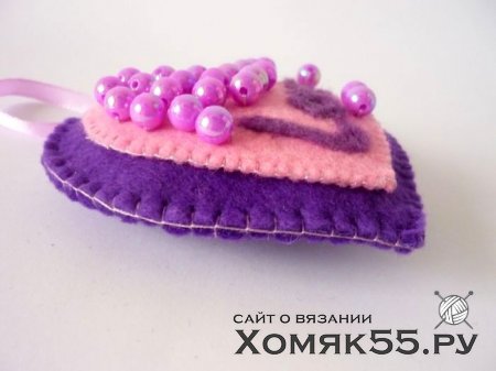 Декоративное сердце из фетра и шерсти своими руками