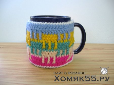 Чехол для кружки крючком. Мастер-класс