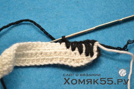 Двухсторонний узор крючком «Зигзаг»