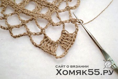Льняная салфетка крючком