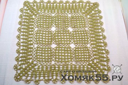 Льняная салфетка крючком