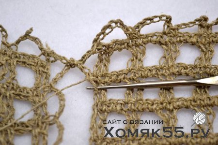 Льняная салфетка крючком