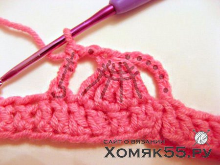 Розовая шляпка крючком