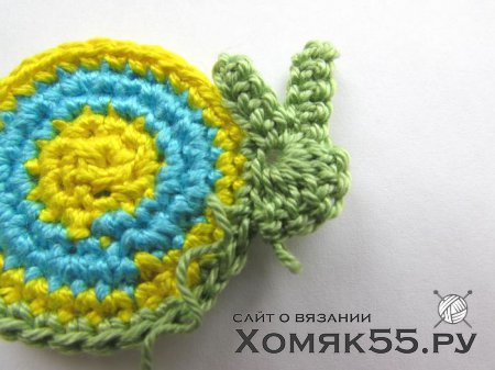 Мастер-класс по вязанию аппликации «Улитка»