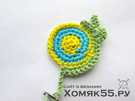 Мастер-класс по вязанию аппликации «Улитка»