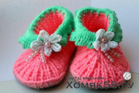 Детские тапочки крючком «Весеннее настроение»