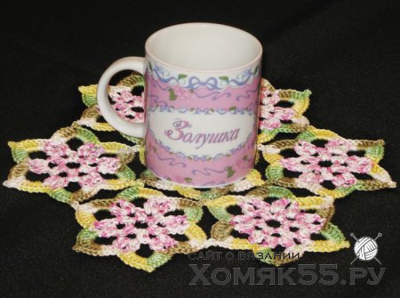 Цветочная салфетка крючком