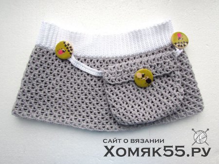Вязаная пляжная мини-юбка для девочки