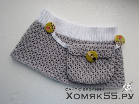 Вязаная пляжная мини-юбка для девочки
