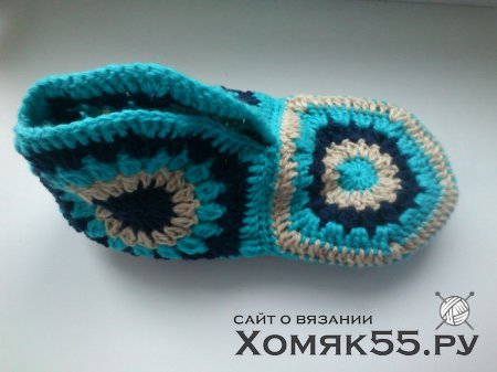 МК по вязанию тапочек-сапожек из мотивов
