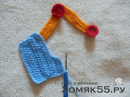 МК "Экскаватор". Вязаная аппликация крючком