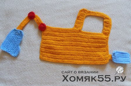 МК "Экскаватор". Вязаная аппликация крючком