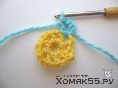 Прихватка из квадратных мотивов «Новогодняя»