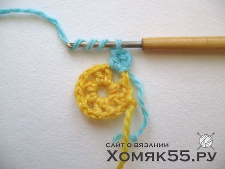 Прихватка из квадратных мотивов «Новогодняя»