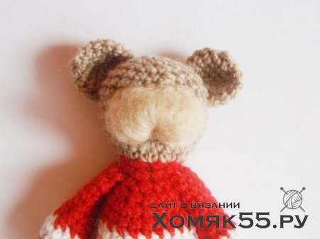 Мишка новогодний крючком