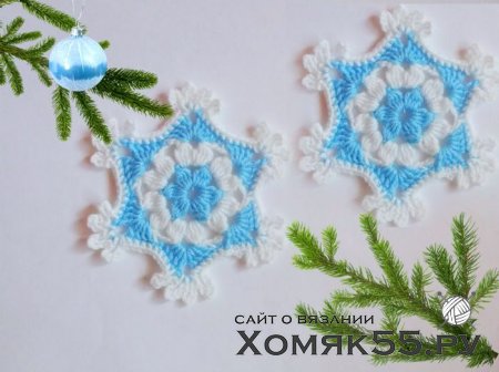 Снежный мотив крючком