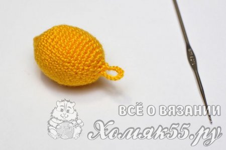 Фрукты крючком - вязаный лимон на елку