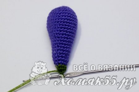 Овощи крючком - вязаный баклажан на елку