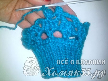 Митенки спицами и крючком