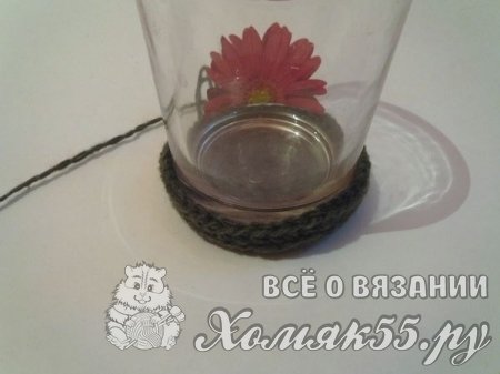 Цветы в горшке крючком