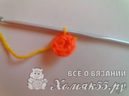 Цветы в горшке крючком