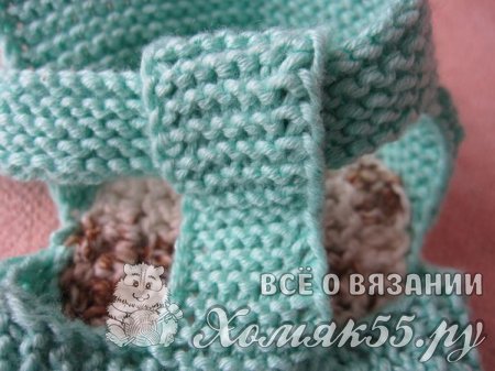 Пинетки-сандали спицами и крючком