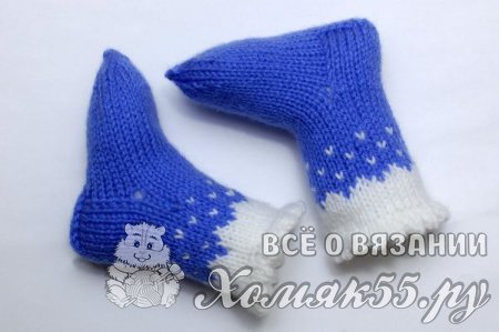Носочки для новорожденного спицами