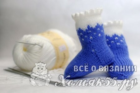 Носочки для новорожденного спицами