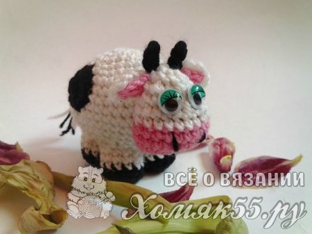 Вязаная игрушка - корова крючком