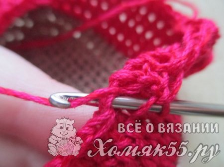 Красные пинетки-тапочки крючком