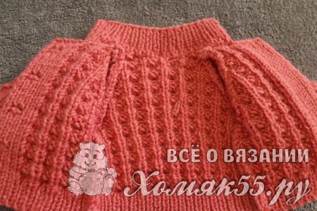 Кофта для новорожденного с рукавом реглан, связанная спицами