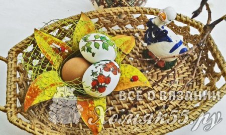 Корзинка для пасхальных яиц «Подсолнух»