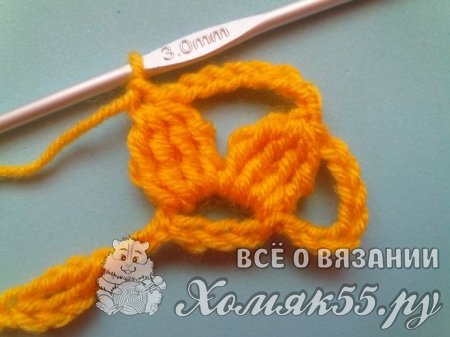 Повязка на голову «Жёлтые бабочки» крючком