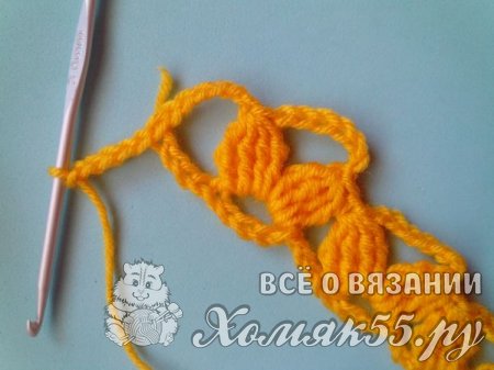 Повязка на голову «Жёлтые бабочки» крючком