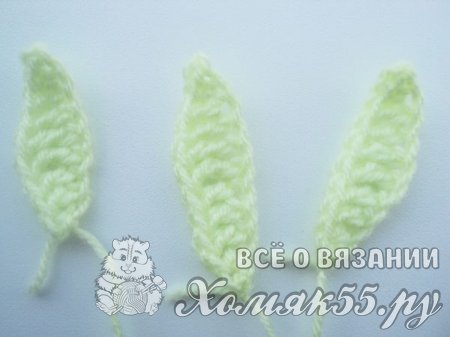 Ободок с цветами вязаный крючком