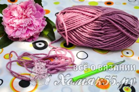 Фиалковая мочалка крючком. Мастер класс для начинающих