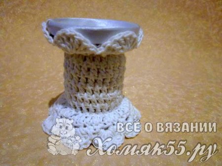 Свадебный подсвечник крючком
