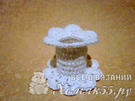 Свадебный подсвечник крючком