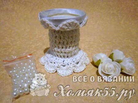 Свадебный подсвечник крючком