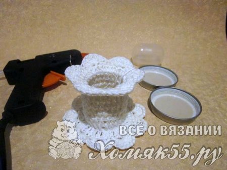 Свадебный подсвечник крючком