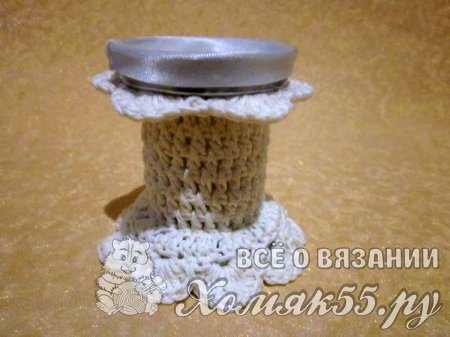 Свадебный подсвечник крючком