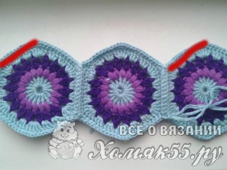 Тапочки из мотивов вязаные крючком