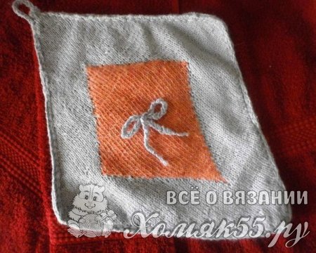 Кухонная прихватка, вязанная спицами