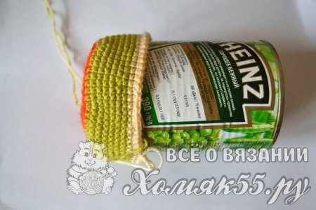 Карандашница крючком «Веселый чудик»