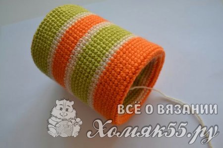 Карандашница крючком «Веселый чудик»