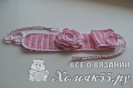 Повязка для девочки крючком