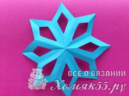 Как сделать объемную трехслойную снежинку из бумаги