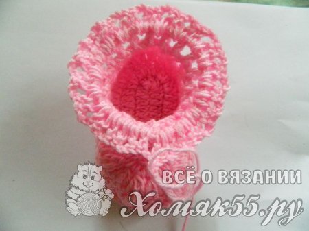 Пинетки для малышки крючком